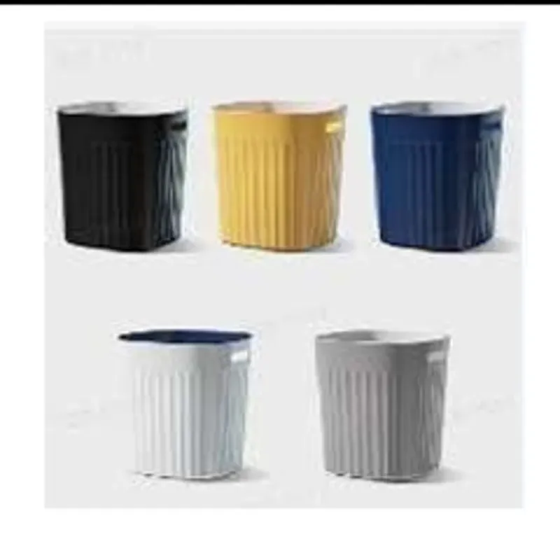 Basurero circular （tamaño mediano 12lt003 -  2）, Plástico,calibre superior 22 calibre inferior 19  alto 28, polipropileno, 330g, negro, amarillo, azul,  blanco, gris, cartón