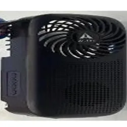  Bocina con Ventilador, tiene radio FM, se  conecta por blutooth, lee memoria usd y tarjeta  micro sd , recargable con panel solar,  20 × 9. × 5cm,800  Caja de colores