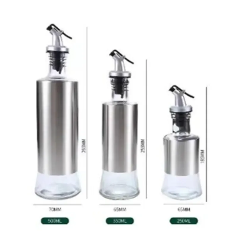  Botella con boquilla;  200ml; 260g;  Acero inoxidable con vidrio  1pc/caja