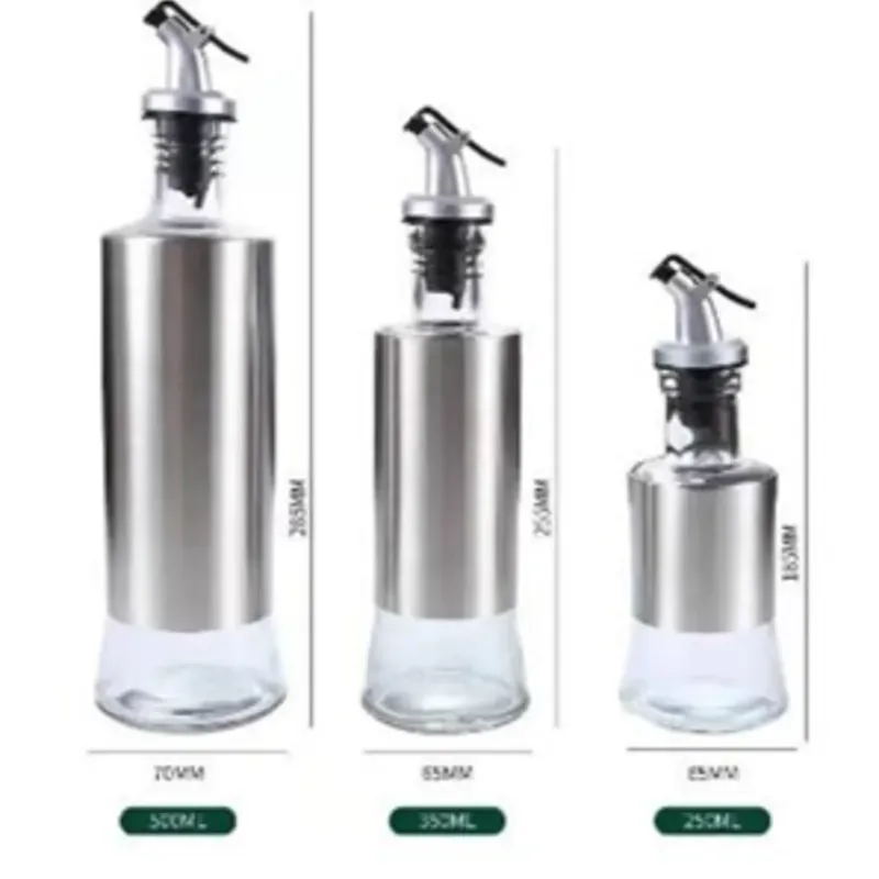  Botella con boquilla;  350ml; 350g;  Acero inoxidable con vidrio  1pc/caja