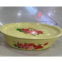  Cazuela de hierro inoxidable con dos asas y tapa  lisa.  Pintura con Diseño floral, 26 cm, 475g, 