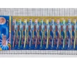 Cepillo de dientes 19cm, 10g. 12pc/ tarjeta de succión. 