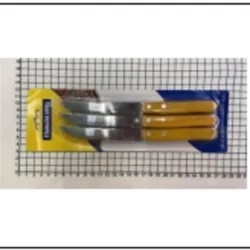 Cuchillo de carne. Hierro inoxidable, abrazadera. Mango de madera 6pc/set. 124 g