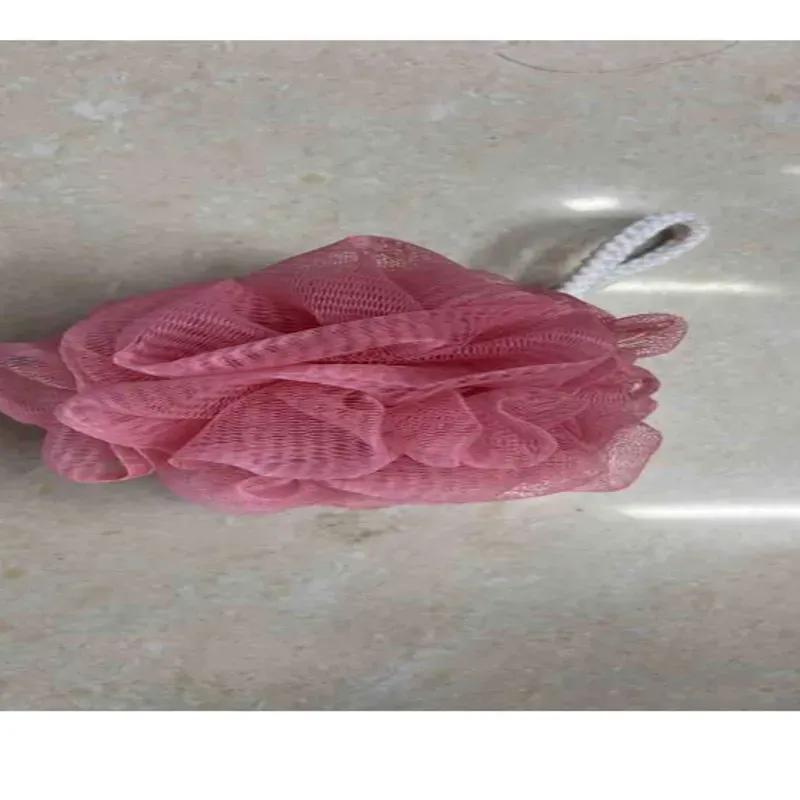 esponja redonda de baño con asa ,  30G, malla fina, mezcla de 5-6 colores,  12 piezas / opp