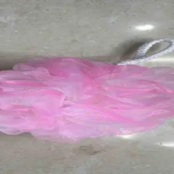  esponja redonda de baño con asa ,  40G, malla fina suave, mezcla de 5-6 colores,  12 piezas / opp