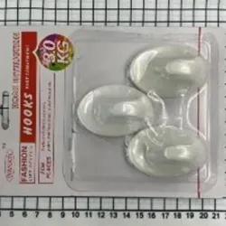  Gancho blanco elíptico  PP  6x4cm  3pc / Caja  200caja / Caja