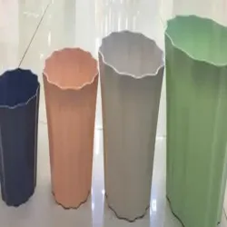 MACETA, DE PLÁSTICO, 3869, EN COLORES  AZUL, ROSA, GRIS, VERDE, CON BANDEJA  INFERIOR, 14.8*12.6CM, A GRANEL