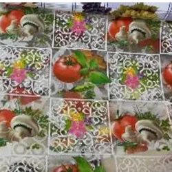  Mantel con diseño de vegetales, de plástico  1.37 * 20m, 10mic