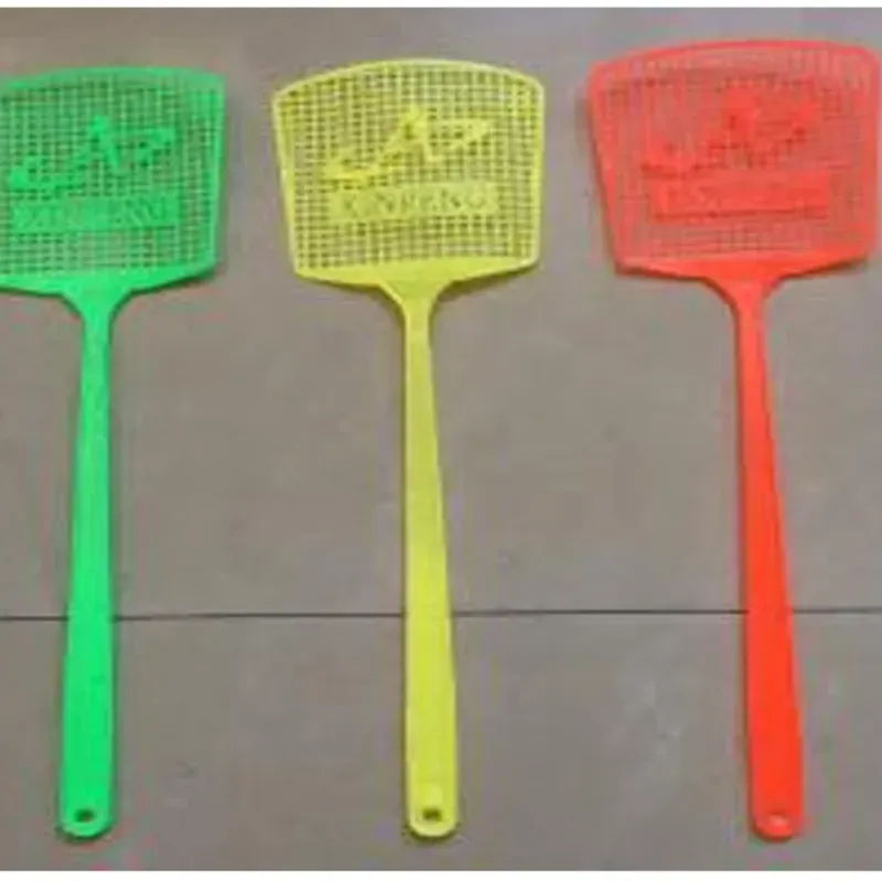  Matamoscas plástico con forma de raqueta;  42.5 * 12 cm; 17g; Colores variados;  10unidades / bolsa plástica 