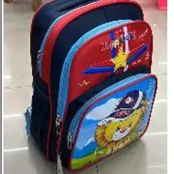 Mochilas con dos bolsillos  delanteros y dibujo de muñecos  animados.  15 pulgadas, materiales de  nylon, 36 × 28 × 14cm, zip de 3  capas  1U / bolsa plástica 