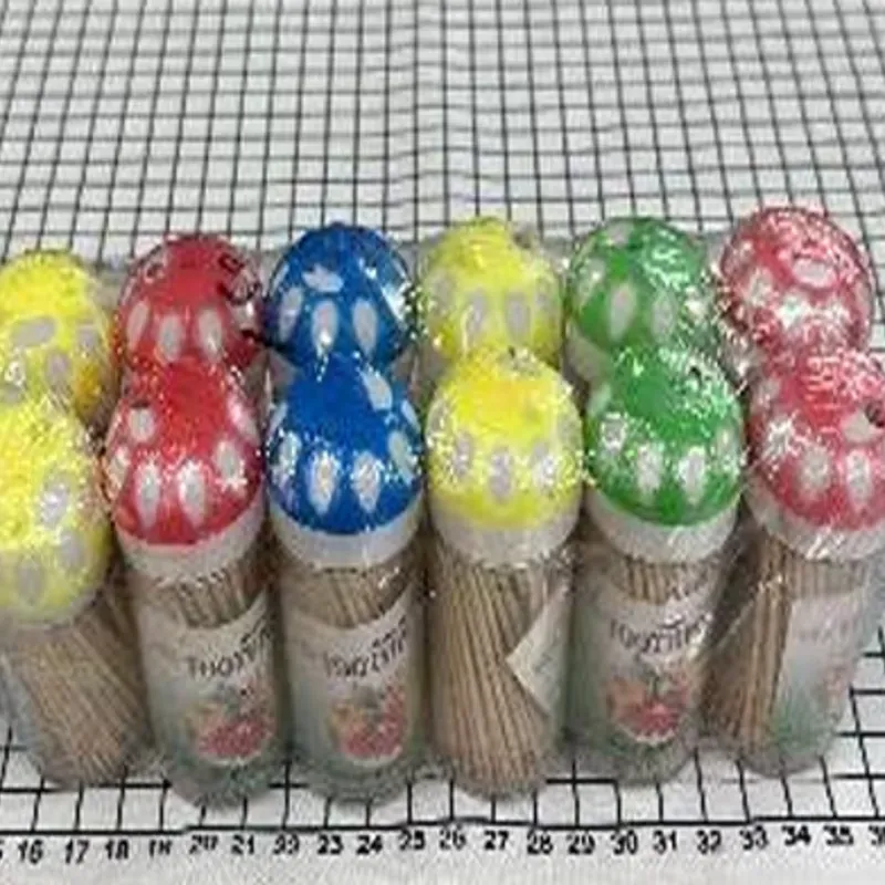  Palillos de bambú para dientes con recipiente  plástico,  85 palitos, 6,3 cm x2mm