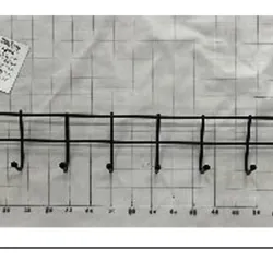  Percha de hierro,  de hierro de pared con 8  ganchos, multiusos  36×10 cm,107 g,