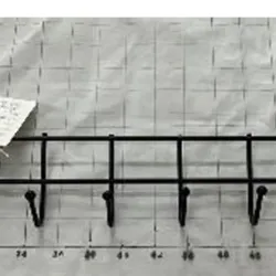  Percha de hierro, de pared, con 6 ganchos,  multiusos  N27,5*9 cm,92g，