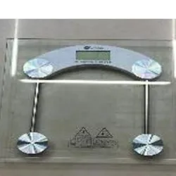 Pesa electrónica de cristal  transparente  max180kg, d = 0,1 kg, 30 cm,vidrio y hierro  sin pila