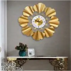  RELOJ DE PARED  70*70CM,HIERRO  1UNIDAD/CAJA AMARILLA