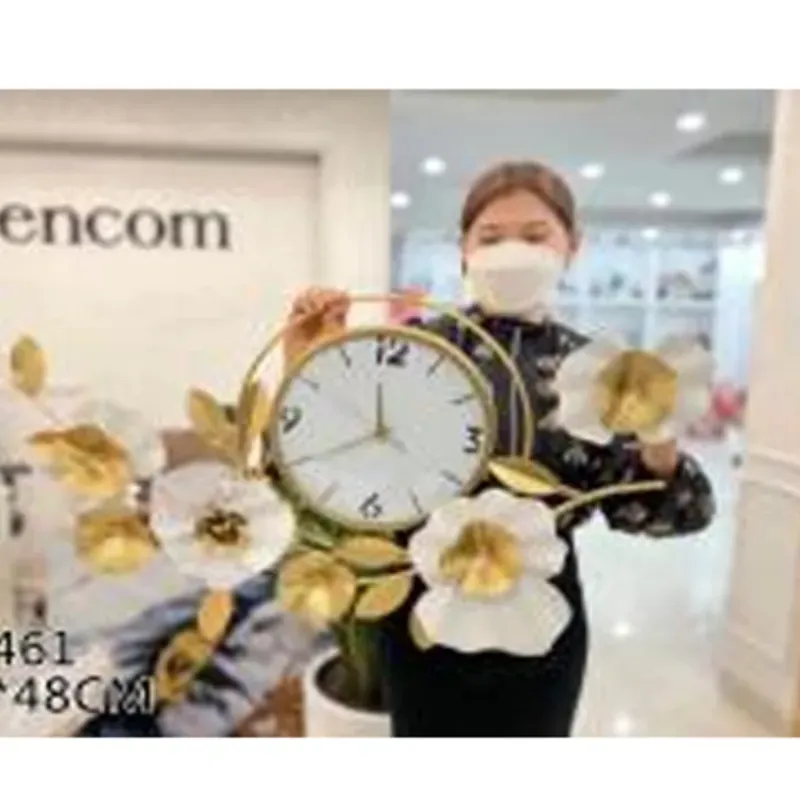  RELOJ DE PARED  93*48CM,HIERRO  1UNIDAD/CAJA AMARILLA
