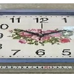  Reloj de pared cuadrado plástico con diseño de  frutas,  25 cm, color mixto,  Caja de cartón