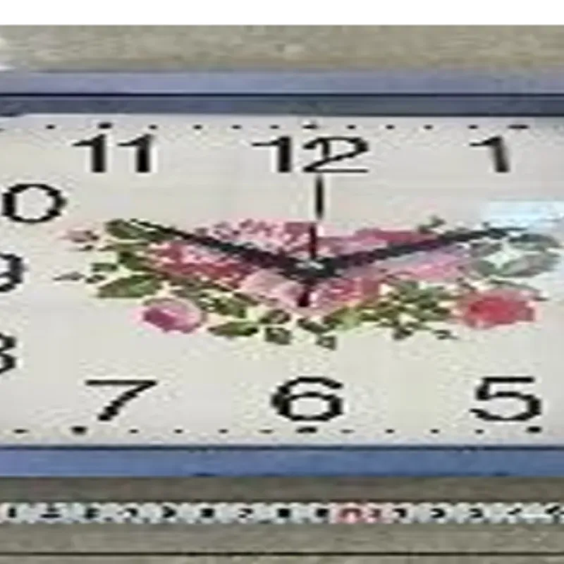  Reloj de pared cuadrado plástico con diseño de  frutas,  25 cm, color mixto,  Caja de cartón