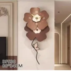  RELOJ DE PARED DE FLORES  34*80CM,HIERRO  1UNIDAD/CAJA AMARILLA
