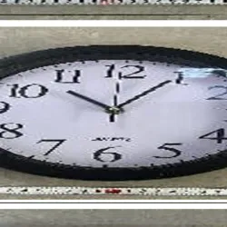 Reloj de pared redondo de plástico  25 cm, color mixto,  Caja de cartón 