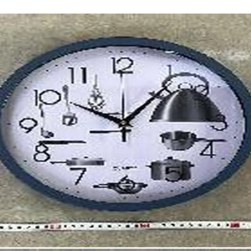  Reloj de pared redondo plástico, diseño de  cocina,  30 cm,color mixto