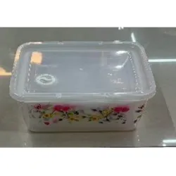  set de 5 pozuelos plasticos rectangulares con  tapa de transparente,  25x19x11cm, 440g