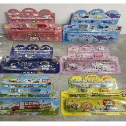 SET DE PAPELERIA POR 6;  ROJO*42SET,CELESTE*42SE  T,AZUL*42SET  ,ROSADO*42SET,AZUL  CLARO*42SET,AMARILLO*42  SET  2 LÁPICES DE MADERA，1  GOMA， 1SACAPUNTA DE  PLÁSTICO Y HIERRO,1  REGLA PLÁSTICA,1  ESTUCHE DE LAPIZ