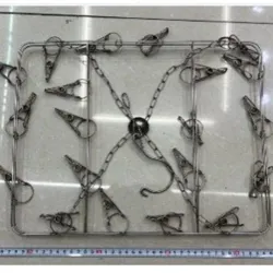  tendedera colgante con Clip de ropa, 2,1 mm de  espesor, clip de alambre, doble capa, 20  abrazaderas, 37x29cm, 1pc/opp