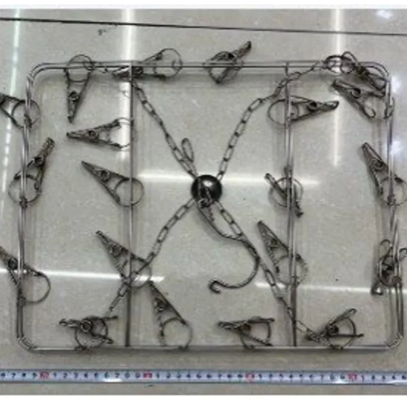  tendedera colgante con Clip de ropa, 2,1 mm de  espesor, clip de alambre, doble capa, 20  abrazaderas, 37x29cm, 1pc/opp