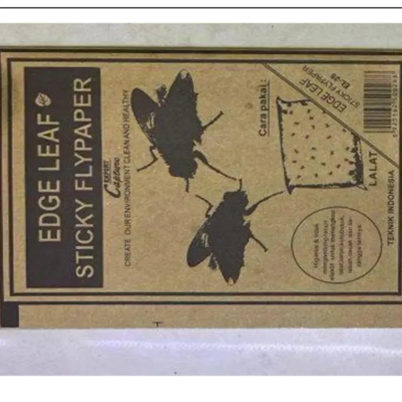  Trampa adhesiva para moscas,  papel kraft, 18.5*12.3cm,  10 unidades / bolsa plástica, moq: 10cajas