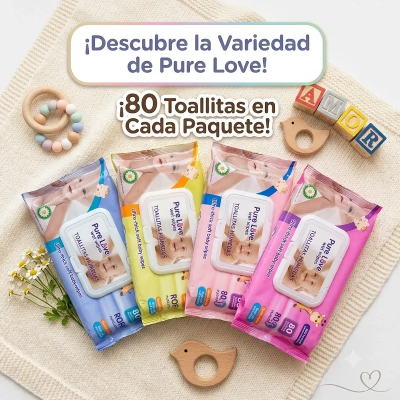 Toallitas Húmedas Pure Love 80u