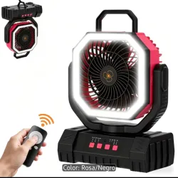 Ventilador Recargable Rosa 20 000mAh