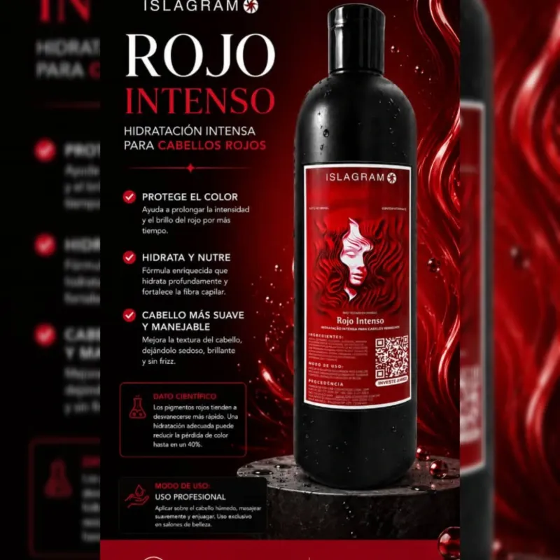 Tinte rojo intenso 