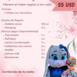 Oferta #8 acompañado de la conejita Alegría
