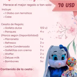 Oferta #6 acompañado de la conejita Alegría