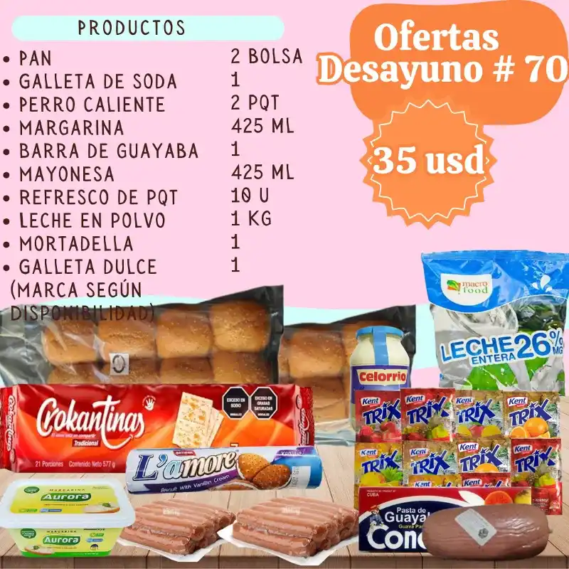 Oferta desayuno 70