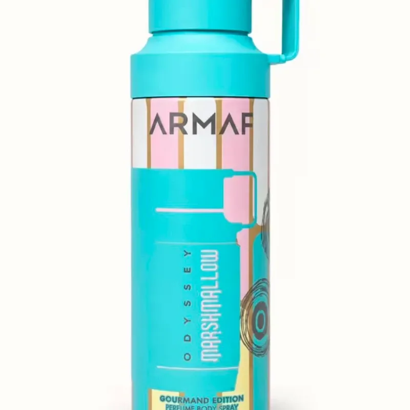 Armaf Odyssey Marshmallow Gourmand Edition, un spray corporal perfumado de 200 ml con un aroma dulce y cremoso.