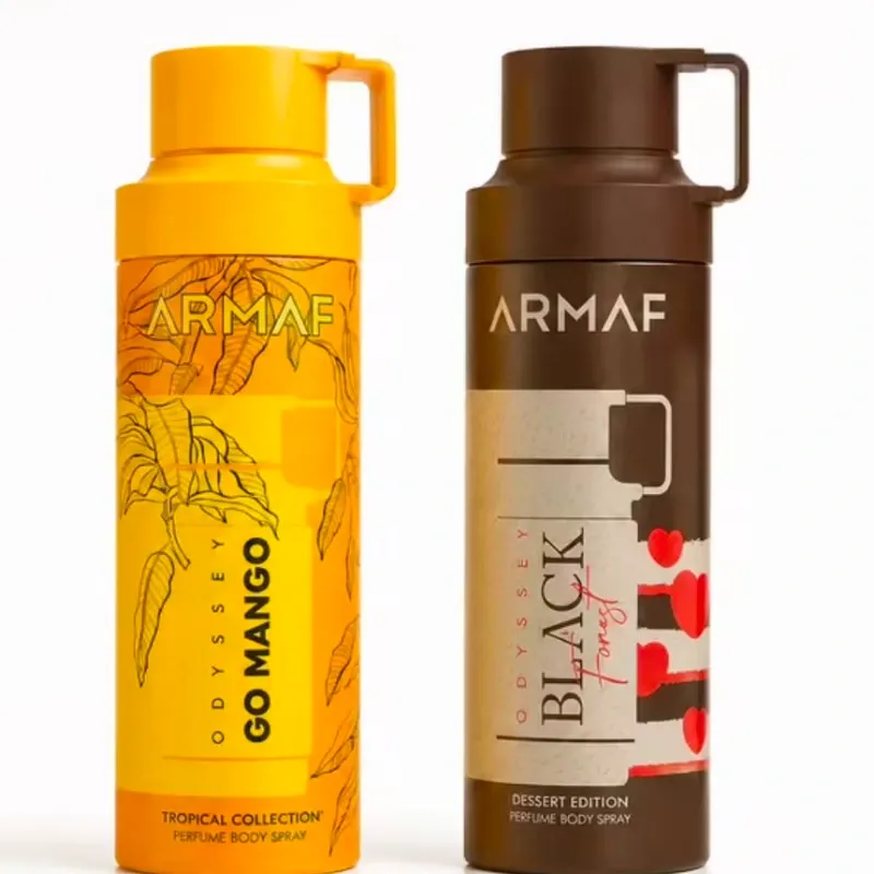 Sprays corporales de 200 ml de la línea Odyssey de Armaf.