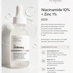 The Ordinary Niacinamide 10% + Zinc 1% (30ml)| Sérum Vitamina B3 The Ordinary