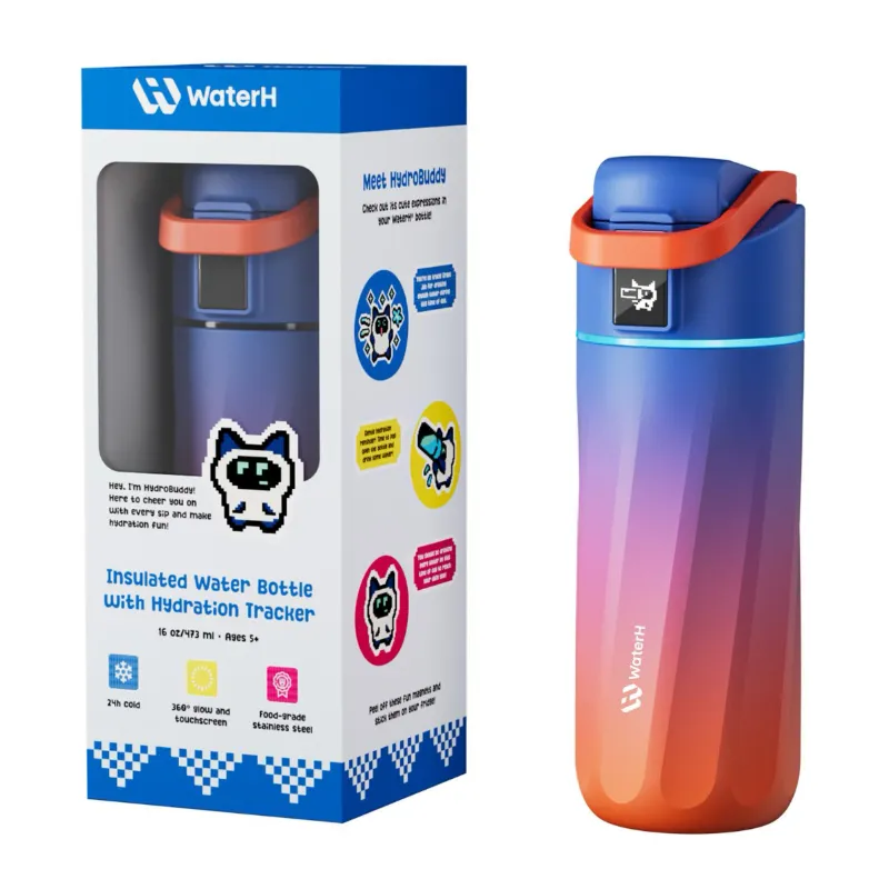 Botella de acero inoxidable con recordatorio de hidratación 