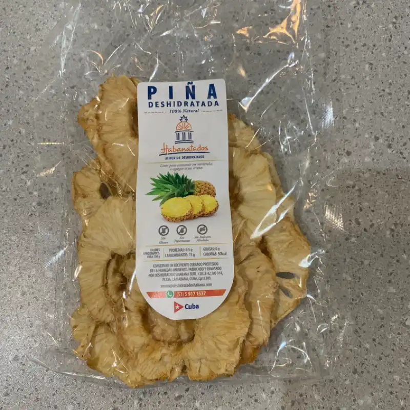 Piña deshidratada en rodaja sin centro