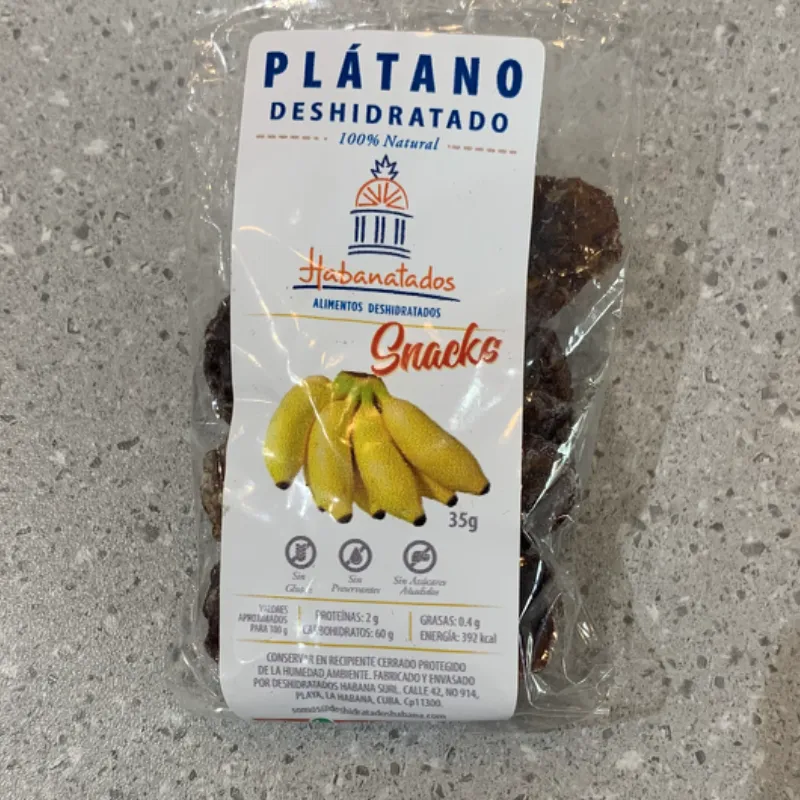 Plátano deshidratado en gomitas