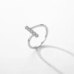 Anillo De Bodas De Plata Con Decoración De Circonia Cúbica