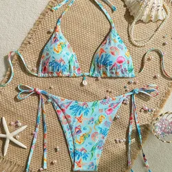 Bikini con estampado veraniego y conchas L0405KS