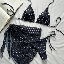 Bikini de 3 piezas con estampado de lunares L0407KS