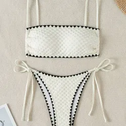 Bikini texturizado con contraste L0634