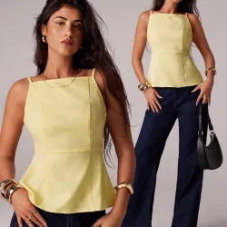 Blusa de tela con tirantes L0801