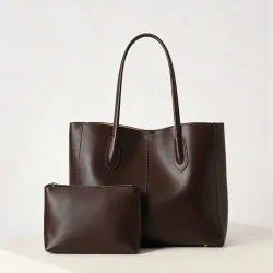 Bolso Tote Marrón Mocha + Monedero  L14-2uC