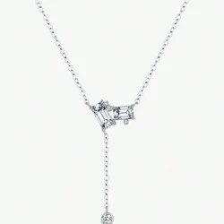 Cadena de plata de ley 925 con colgante en forma de Y con cadena de eslabones. 