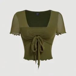 Camiseta con nudo delantero L0521